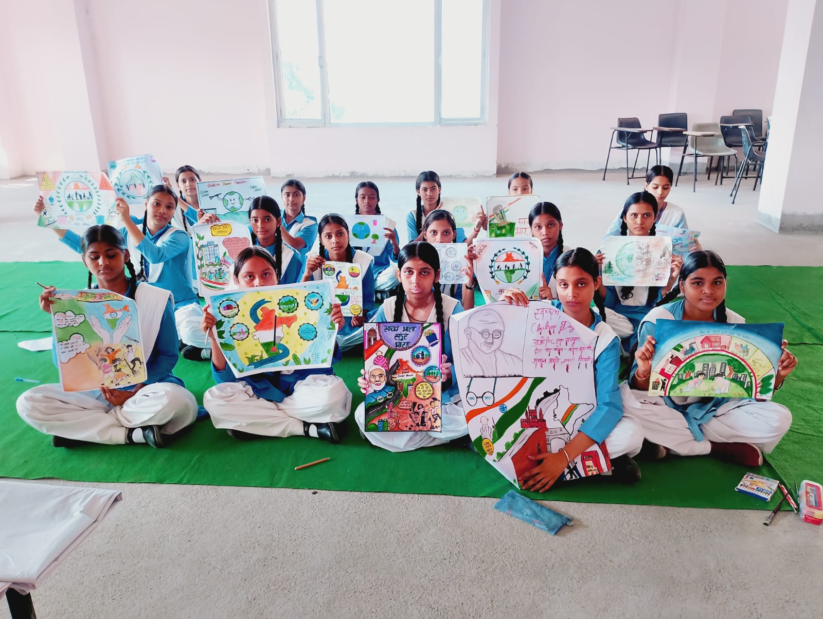 Students at a Swachh Bharat awareness workshop